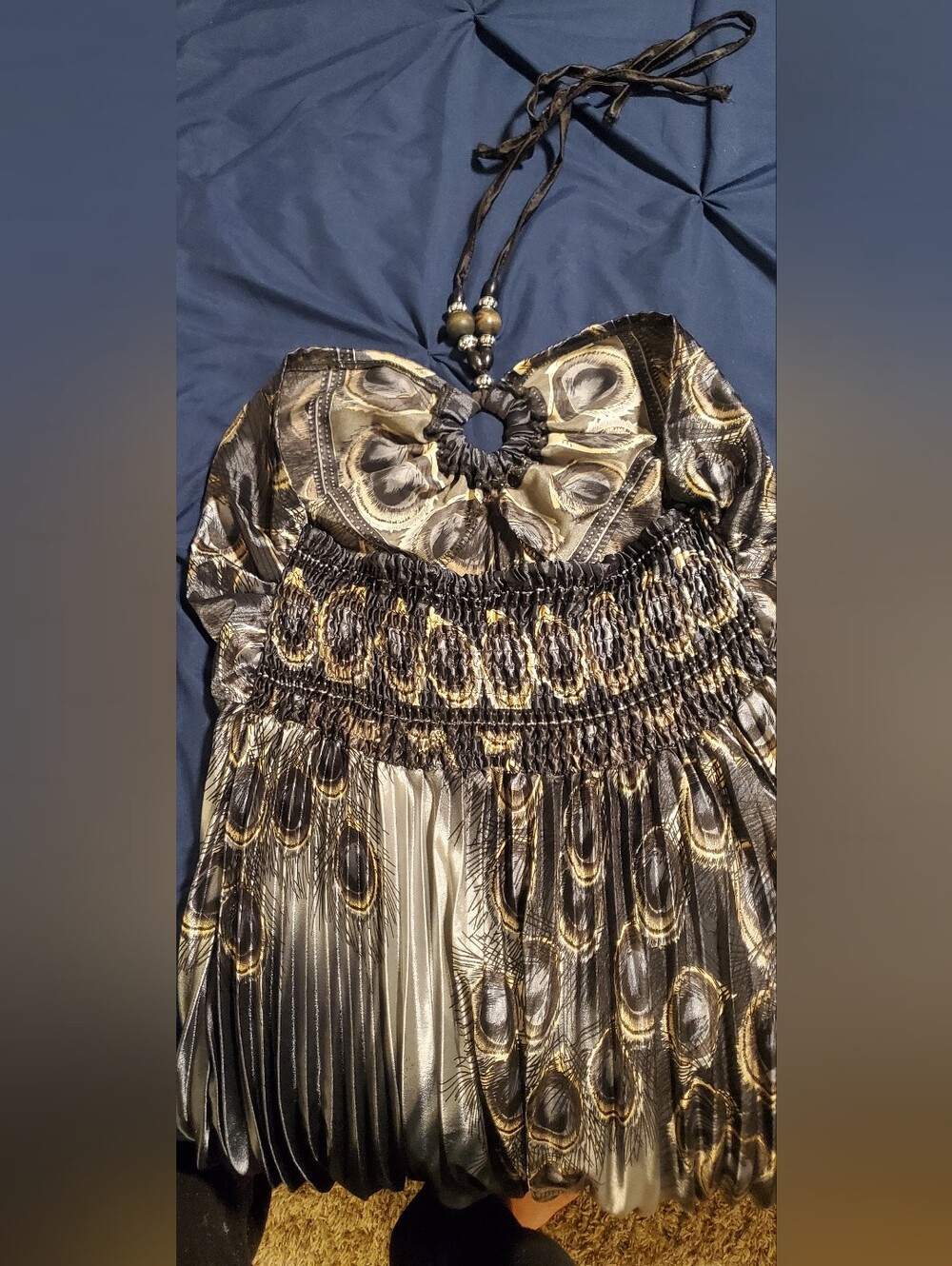 Peacock Print Maxi Dress - Picture 5 of 7